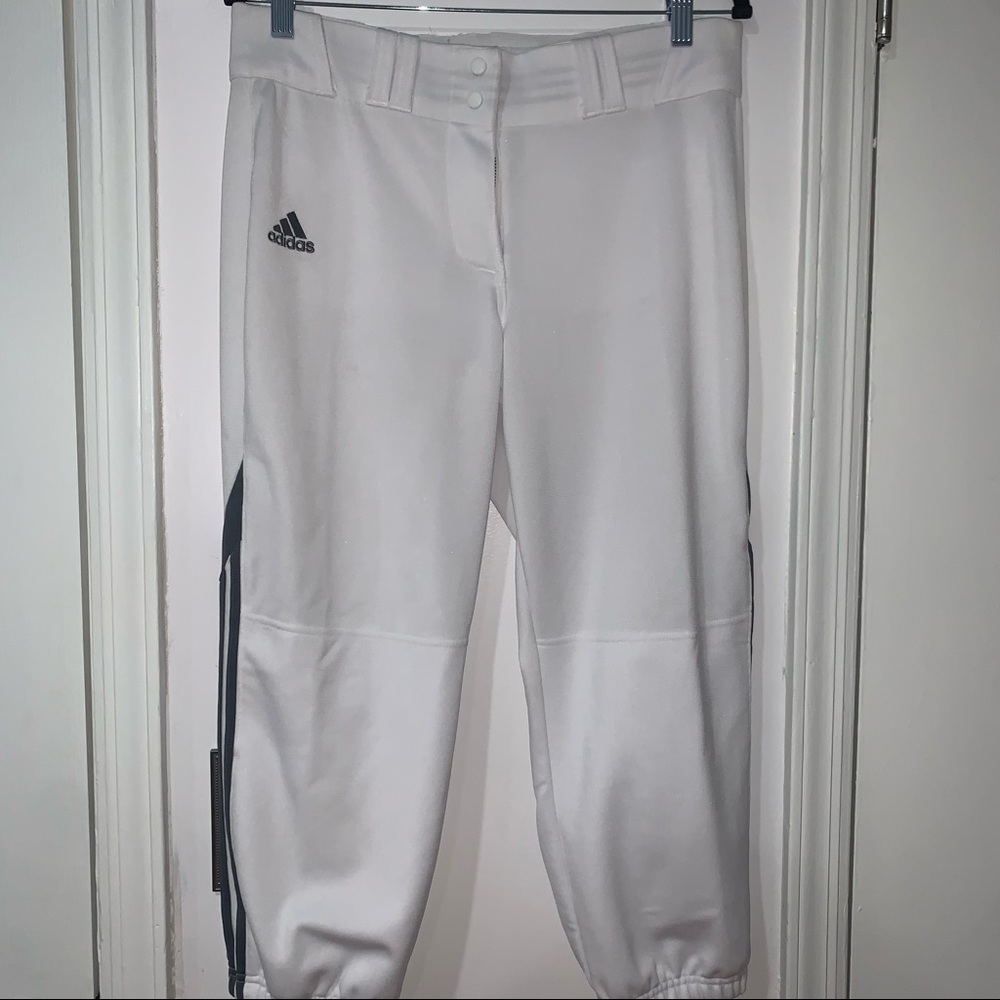 Adidas crop pants white and grey size medium